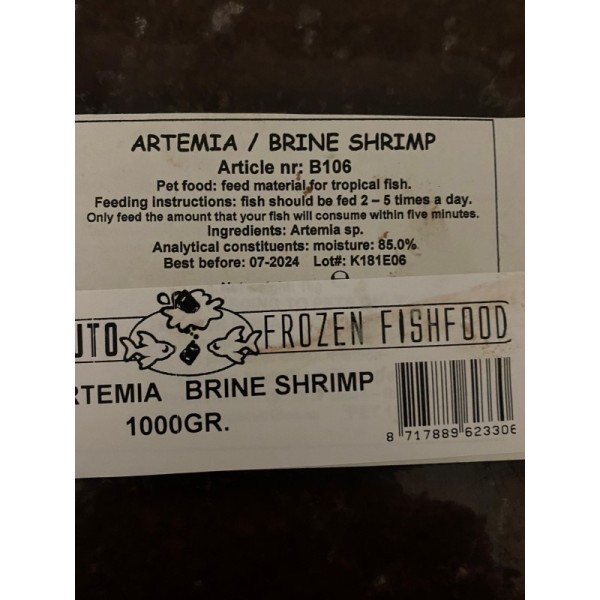 Artemia Ruto - pokarm mrożony